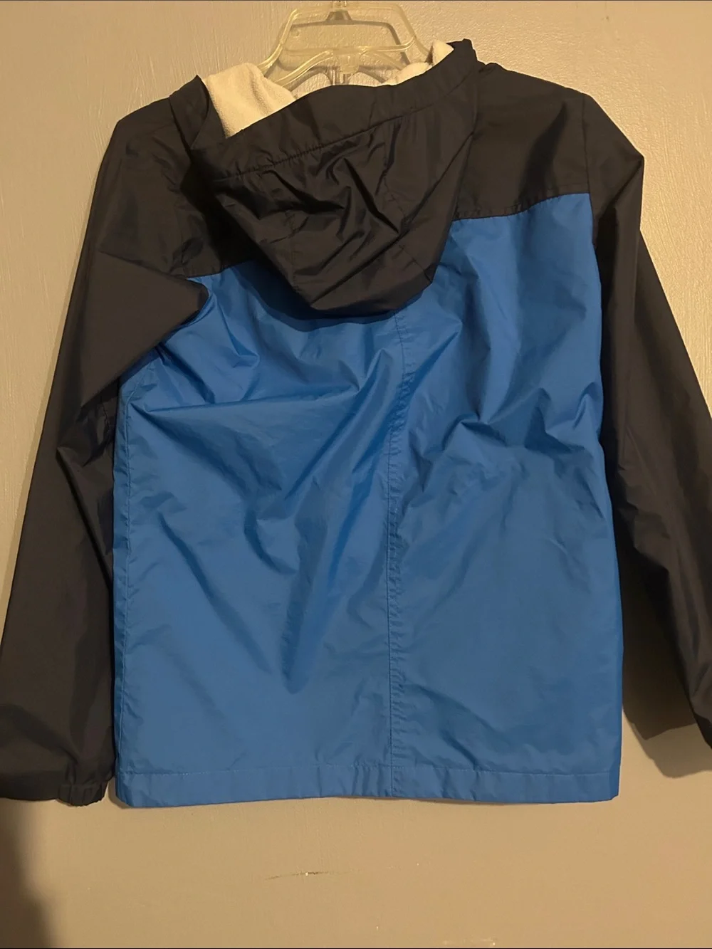 Columbia Kids Blue and Black Hooded Rain Jacket